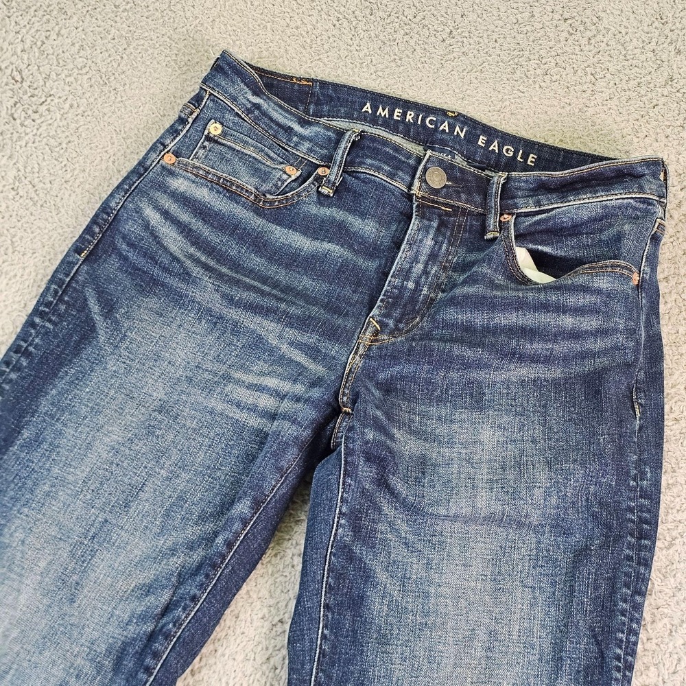 American Eagle Original Straight Jeans Mens‎ 31x30 Blue Airflex+ Denim Stretch